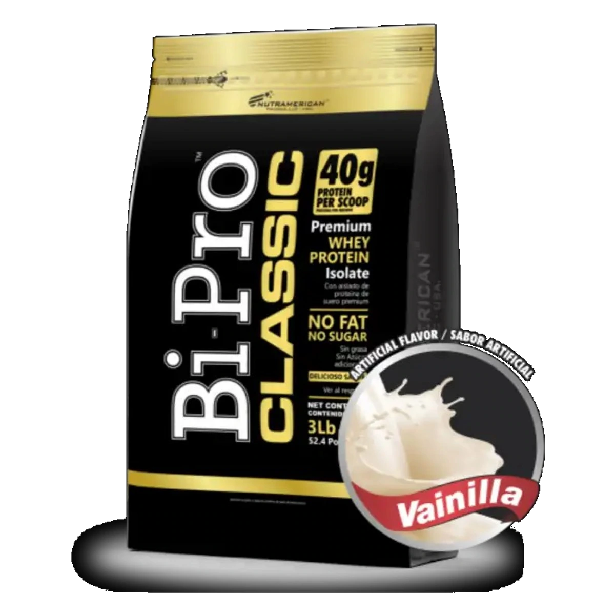 NUTRAMERICAN PHARM BI-PRO CLASSIC de 3 libras, sabor vainilla